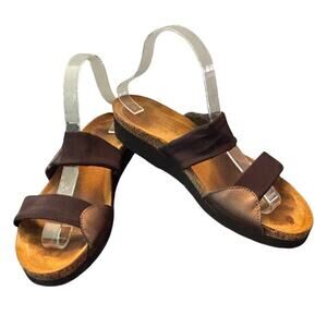 NAOT Double Stretch Fabric Strap Sandals Brown Size 9.5